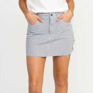 RVCA Hunn Striped Denim Mini Skirt SIZE 26